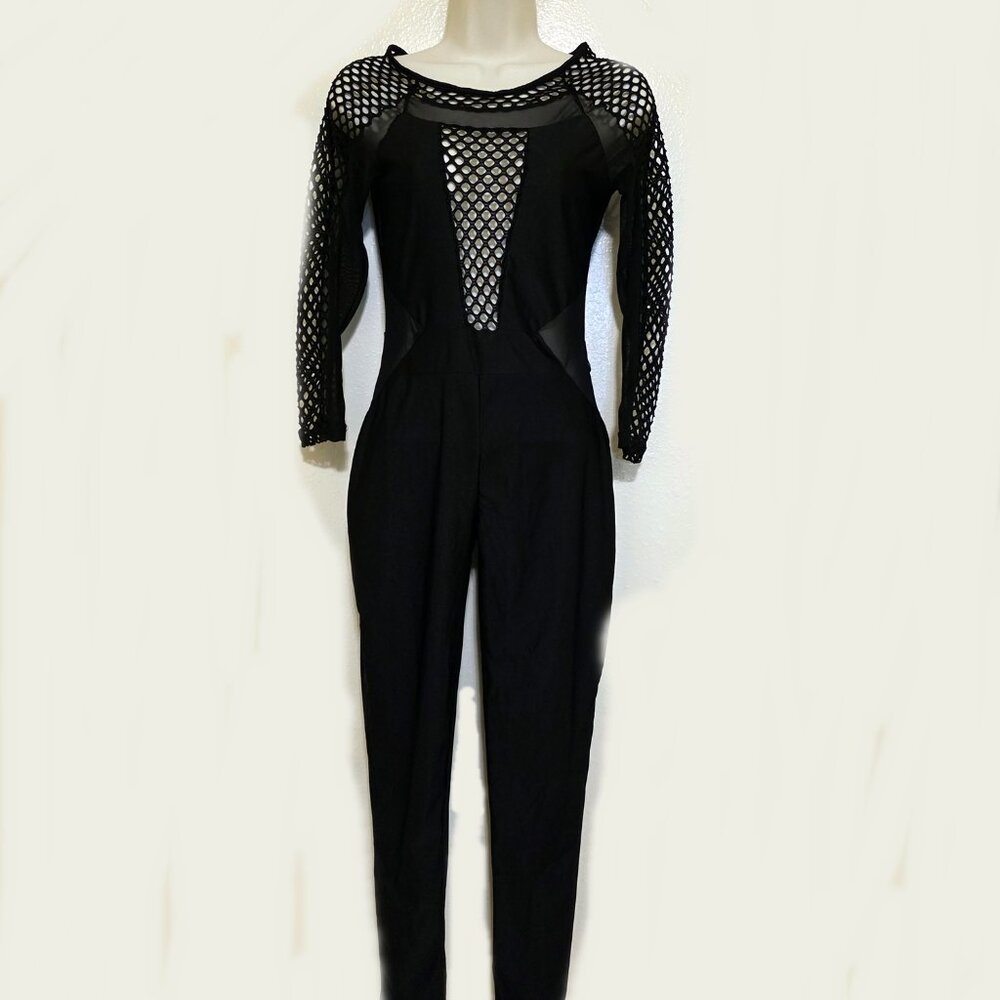 Women's Jumpsuit Catsuit Black Sz M EUC